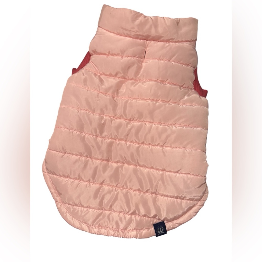 Gap Original Pink & Mauve‎ Logo Puffer Dog Jacket Coat Large 20-40#